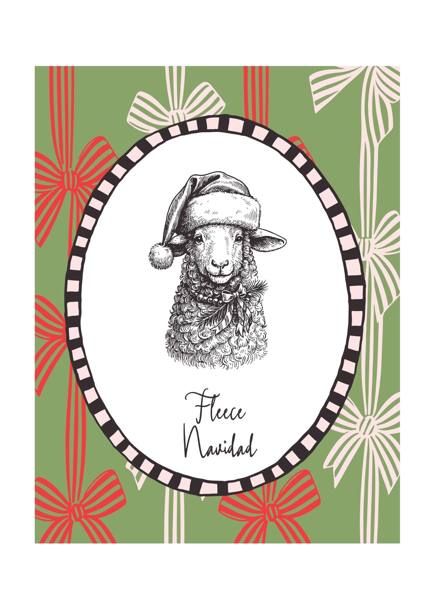 Farmhouse Christmas Sheep Poster