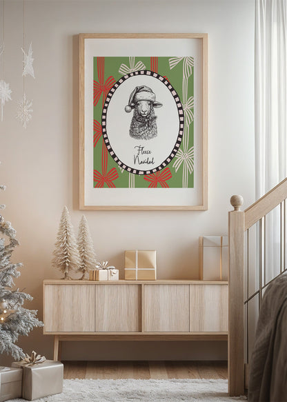 Farmhouse Christmas Sheep Poster