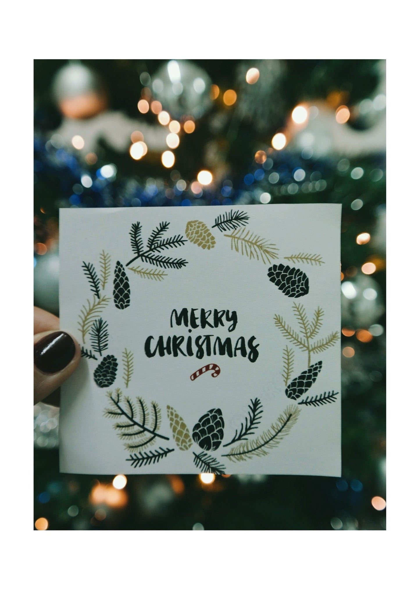 Merry Christmas Wreath Poster