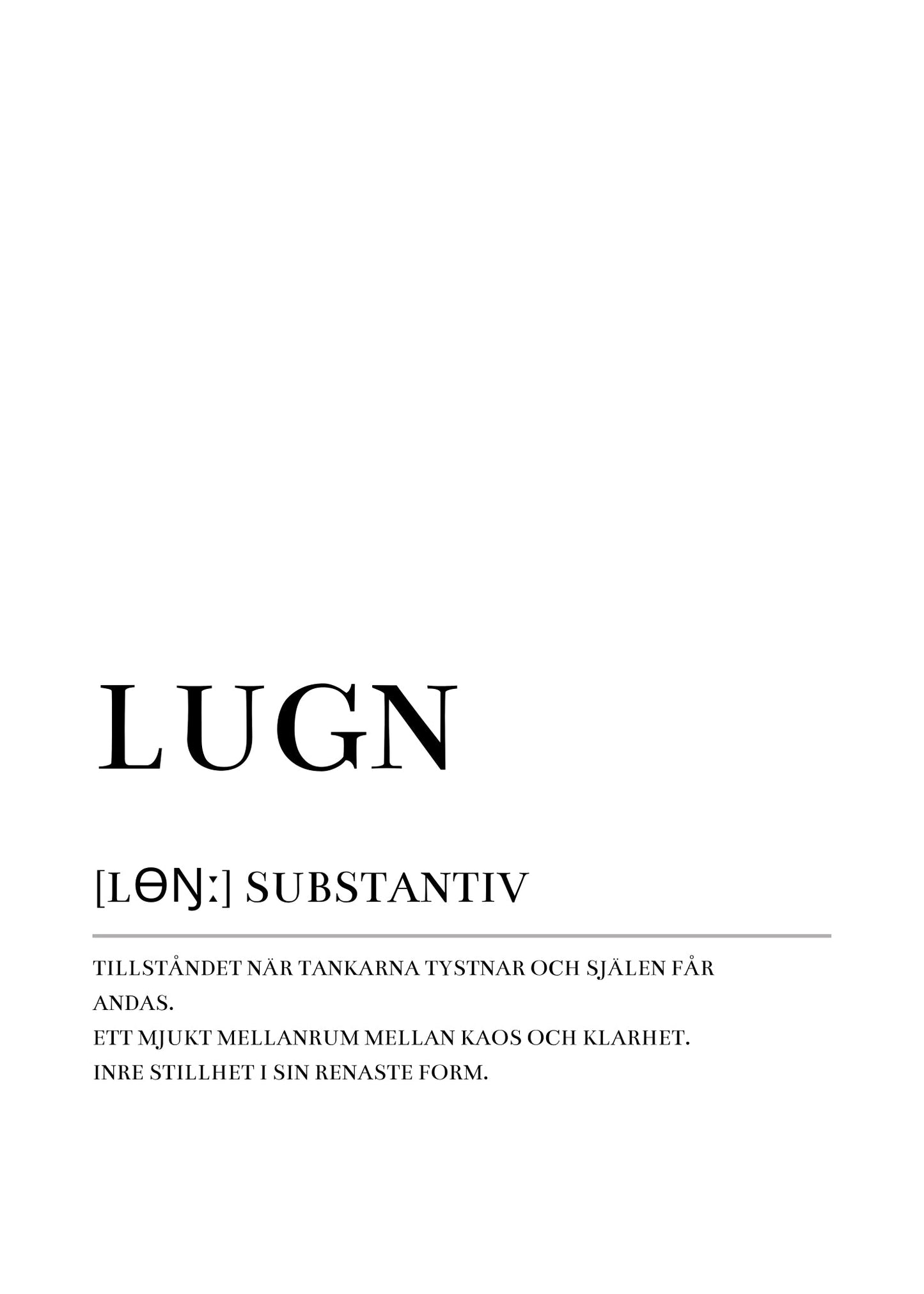 Lugn Poster