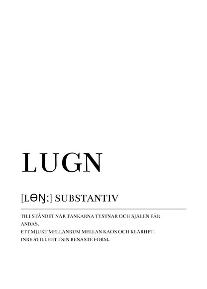 Lugn Poster