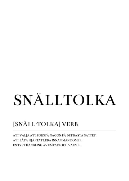 Snälltolka Poster