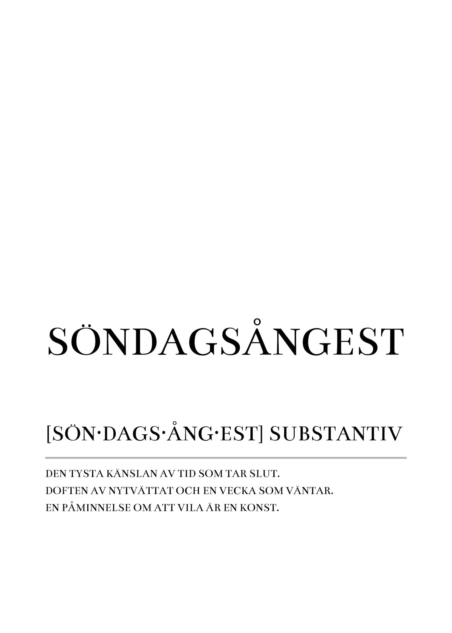 Söndagsångest Poster