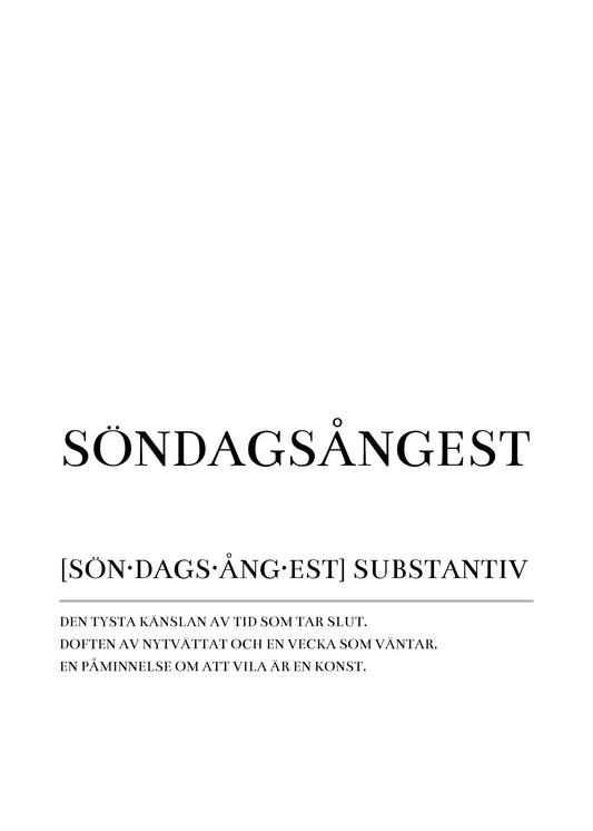 Söndagsångest Poster