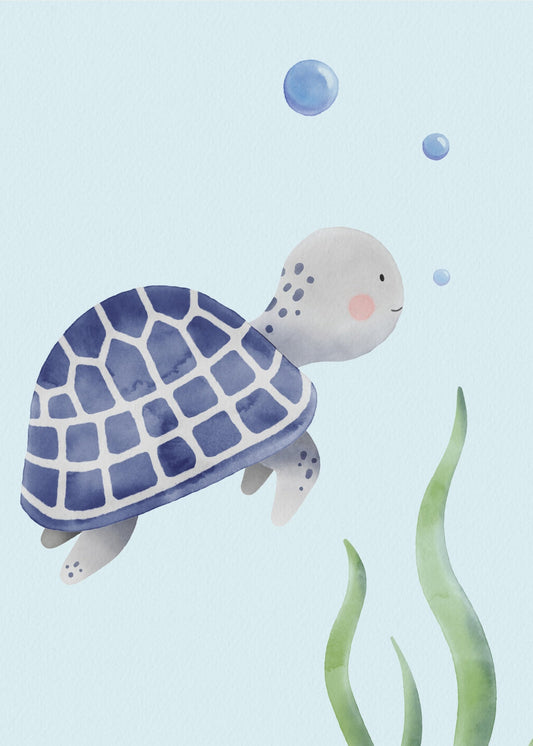 Playful Friends – Sea Turtle Poster