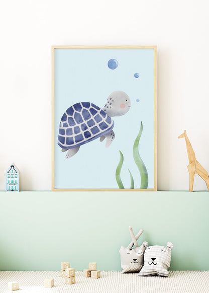 Playful Friends – Sea Turtle Poster