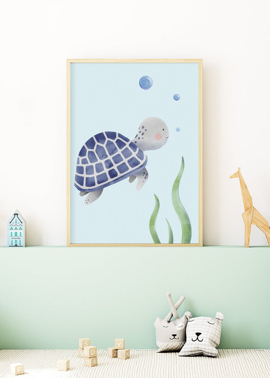 Playful Friends – Sea Turtle Poster