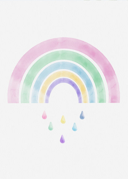 Playful Friends – Rainbow Drops Poster
