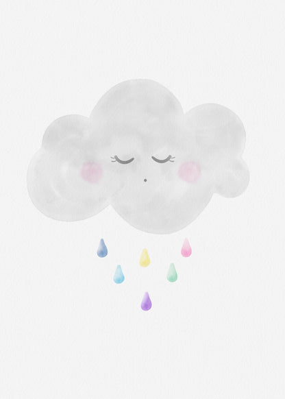 Playful Friends – Sleepy Cloud Poster