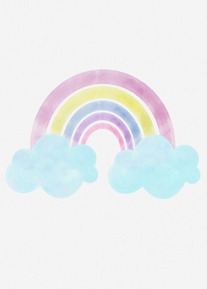 Playful Friends – Rainbow Clouds Poster