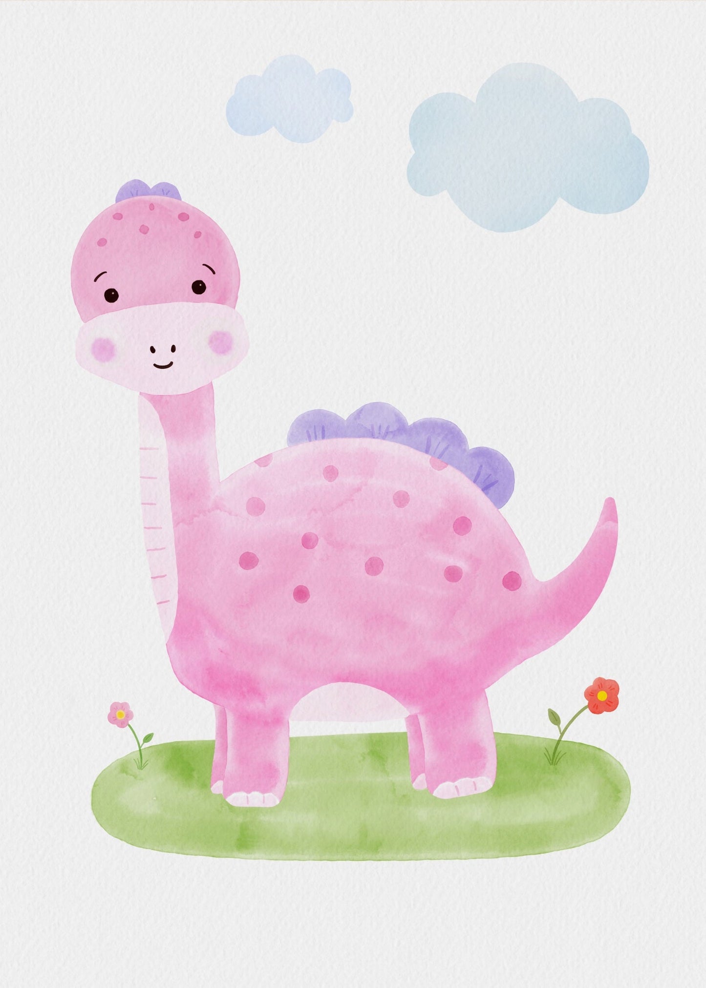 Playful Friends - Pink Dino Poster
