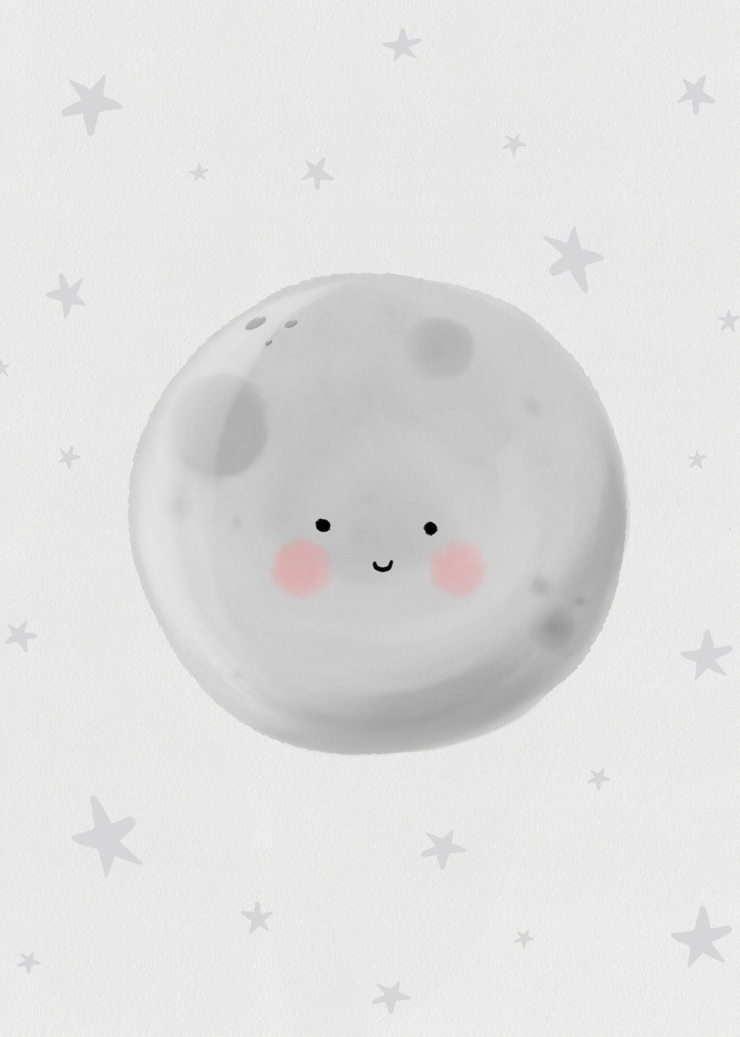 Playful Friends - Smiling Moon No. 1 Poster