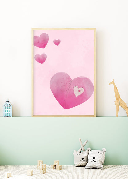 Playful Friends - Hearts Poster