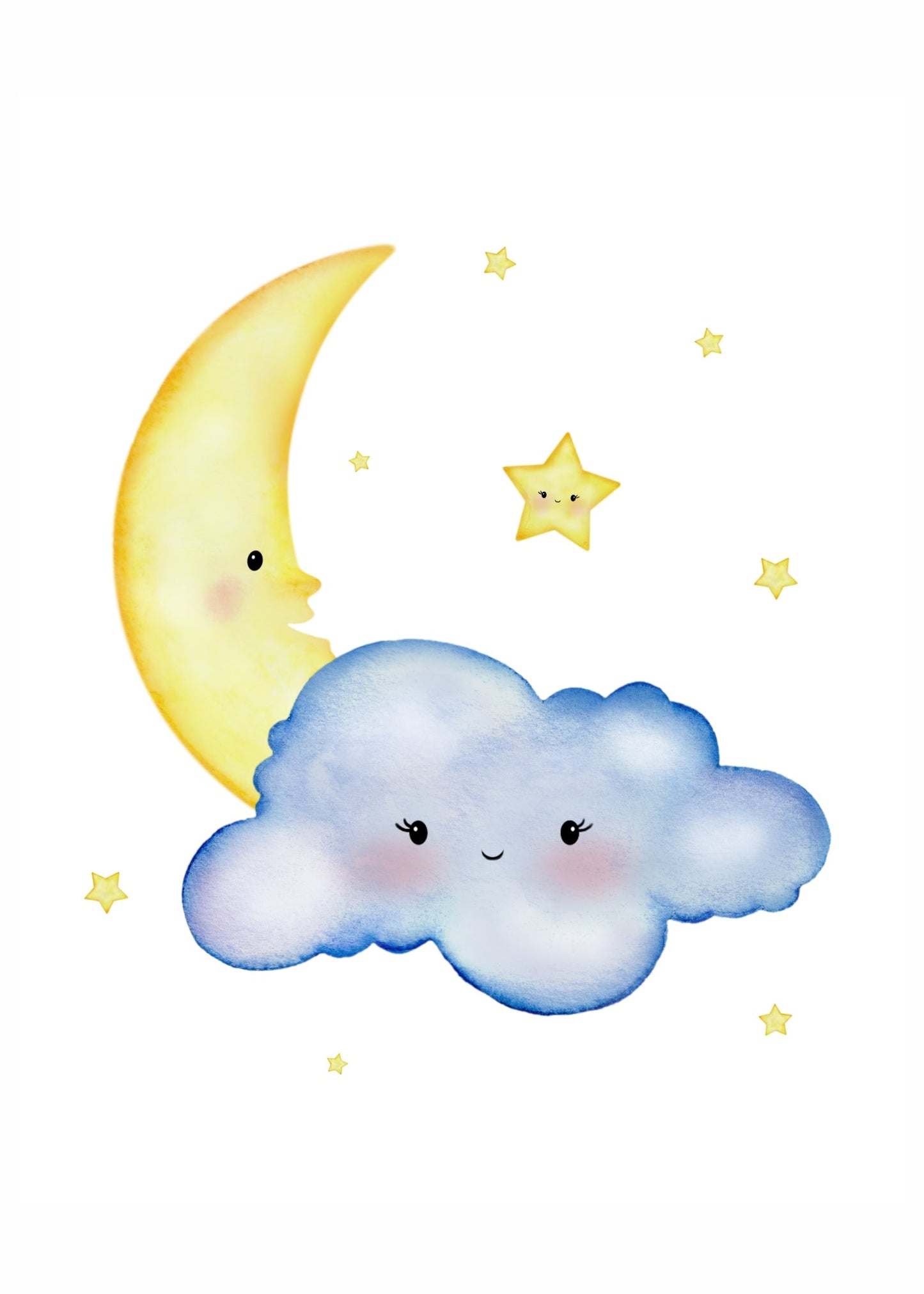 Playful Friends - Moon and stars No. 2 Poster