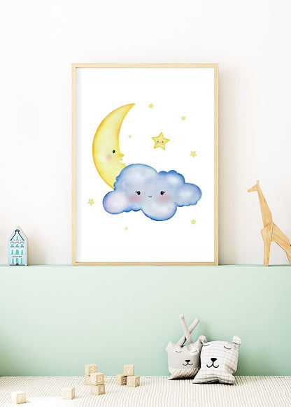 Playful Friends - Moon and stars No. 2 Poster