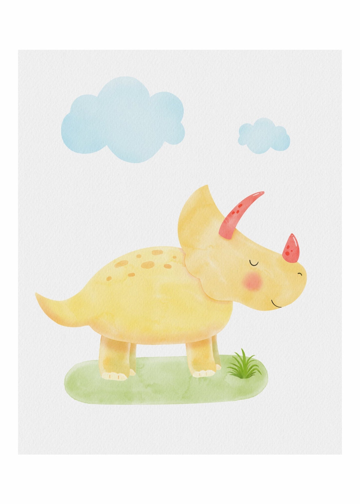 Playful Friends - Yellow Dino Poster