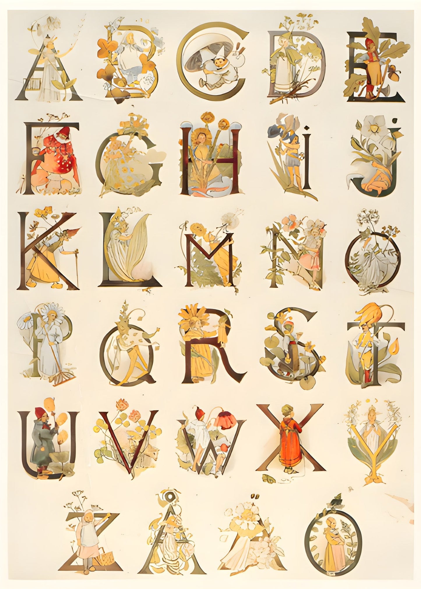 Prinsarnas Blomsteralfabet No. 1 Poster