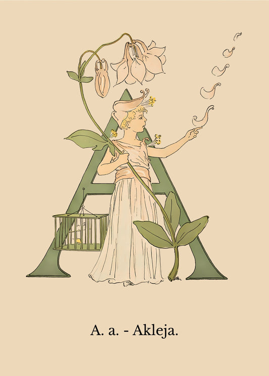 Prinsarnes Blomsteralfabet A Poster