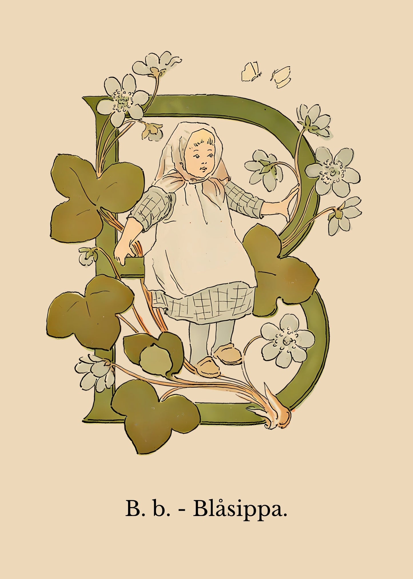 Prinsarnes Blomsteralfabet B Poster