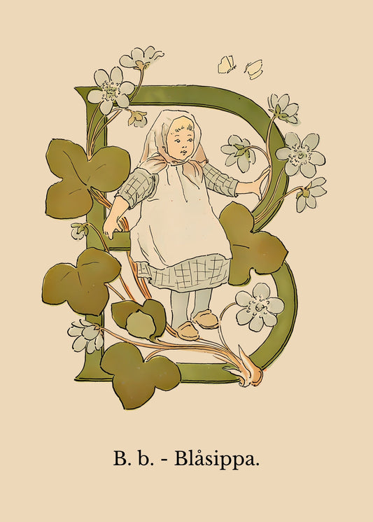 Prinsarnes Blomsteralfabet B Poster