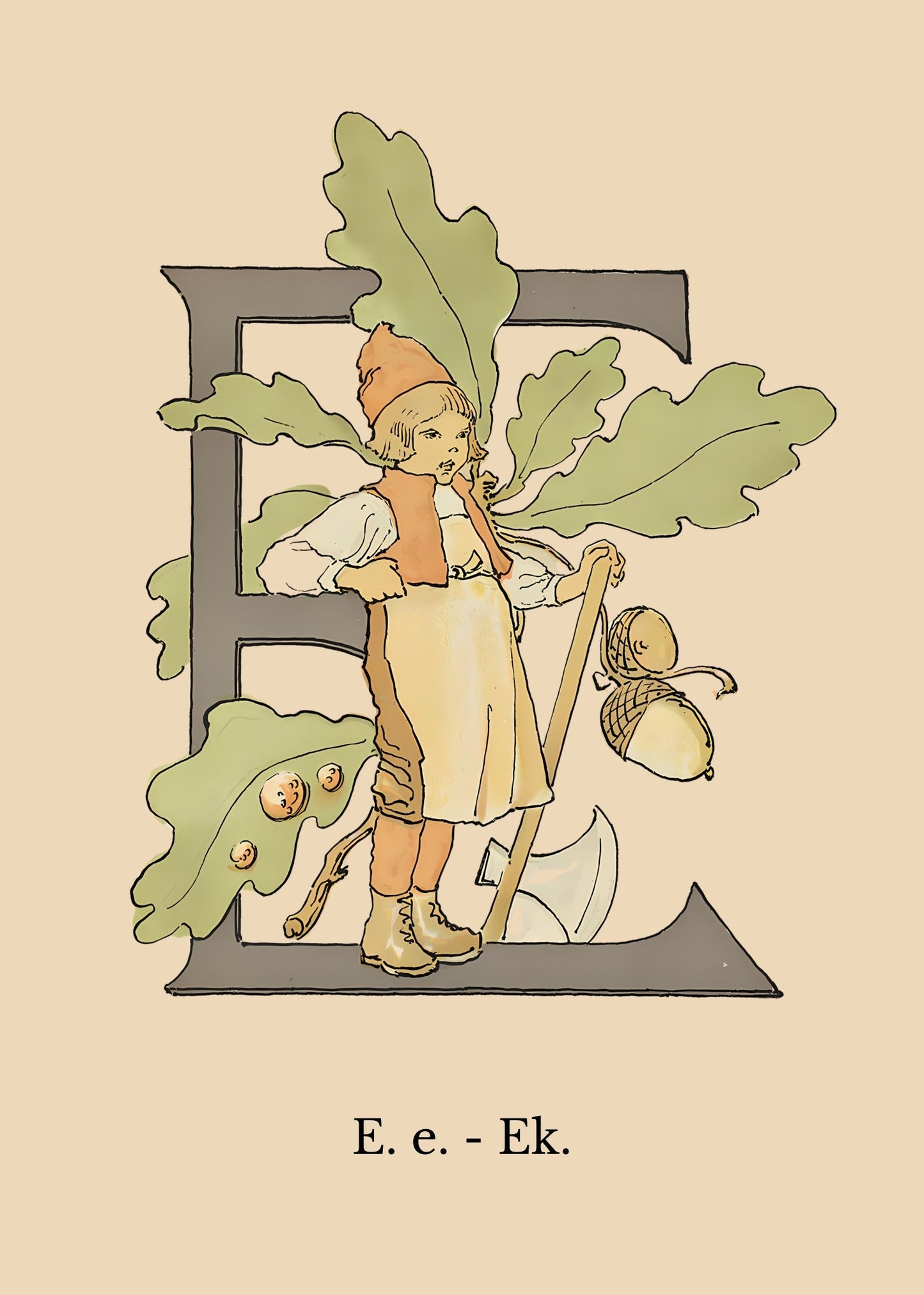 Prinsarnes Blomsteralfabet E Poster