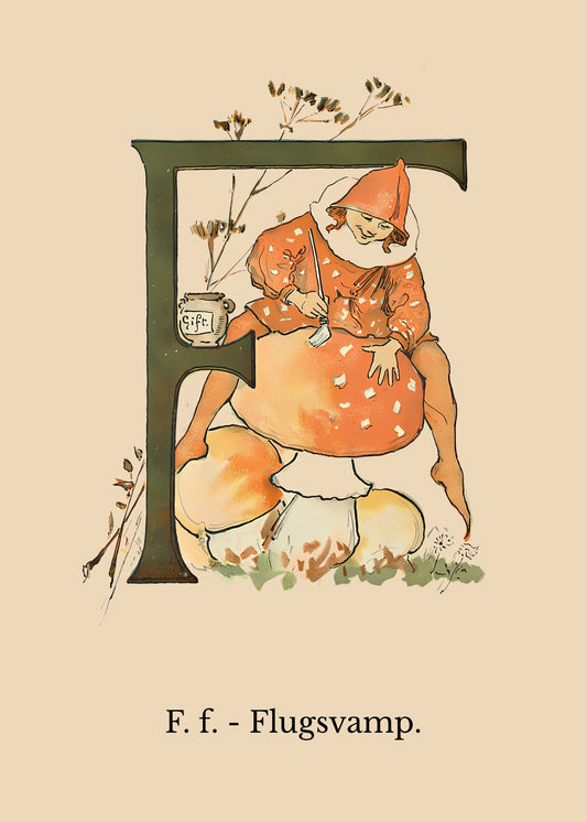 Prinsarnes Blomsteralfabet F Poster