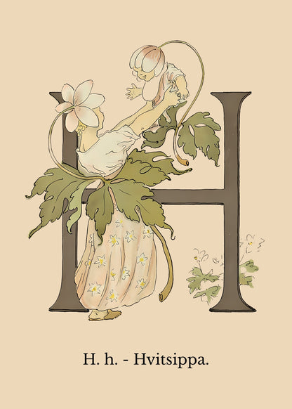 Prinsarnes Blomsteralfabet H Poster