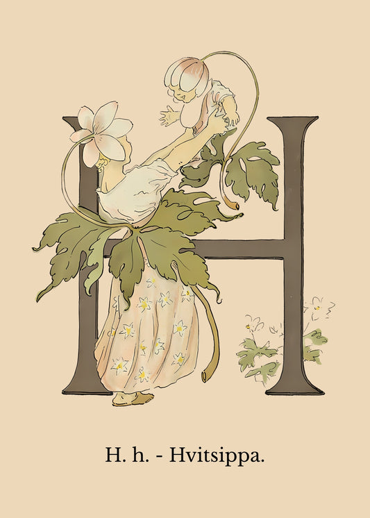 Prinsarnes Blomsteralfabet H Poster
