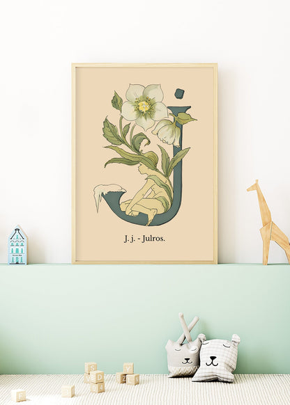 Prinsarnes Blomsteralfabet J Poster