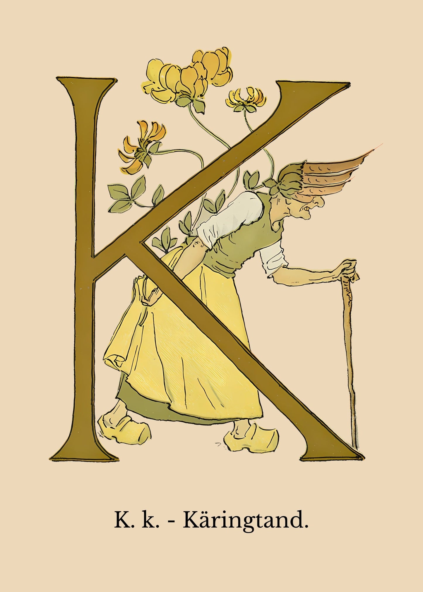 Prinsarnes Blomsteralfabet K Poster