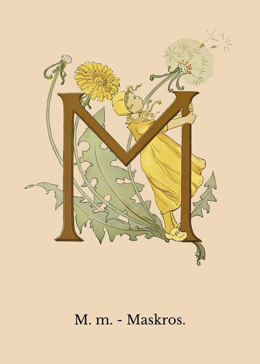 Prinsarnes Blomsteralfabet M Poster