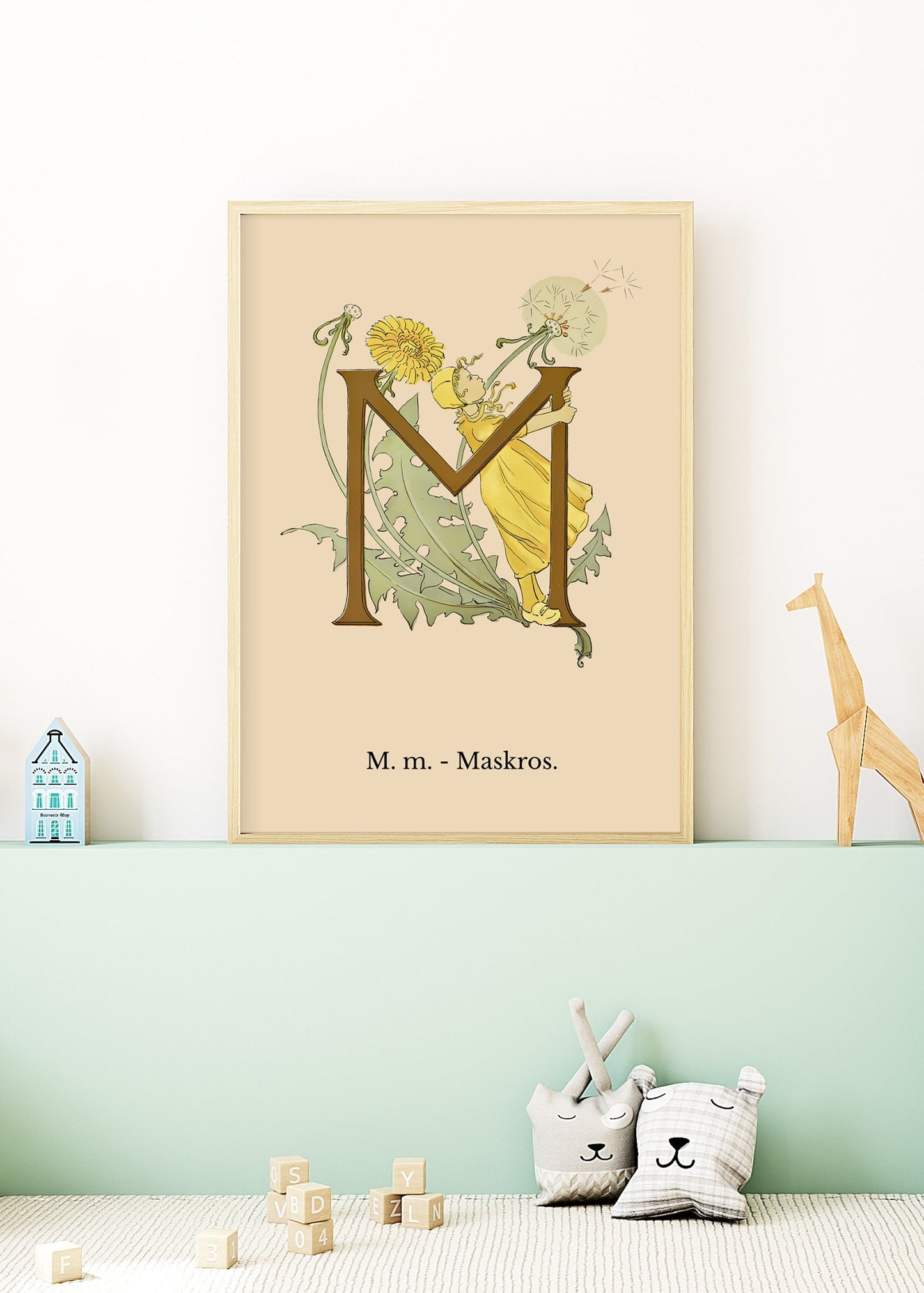 Prinsarnes Blomsteralfabet M Poster