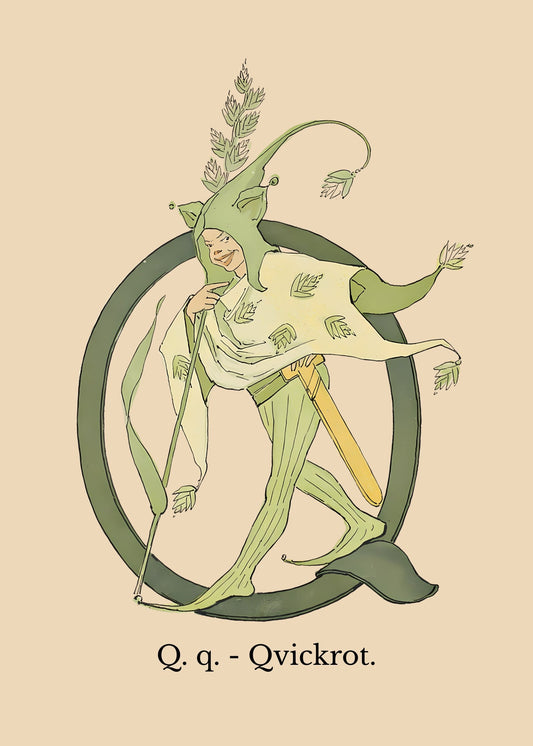 Prinsarnes Blomsteralfabet Q Poster