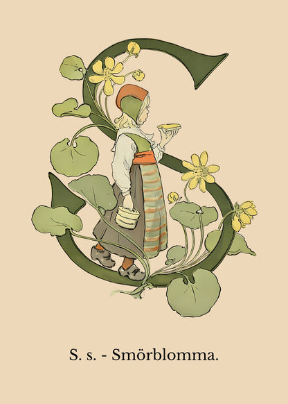 Prinsarnes Blomsteralfabet S Poster