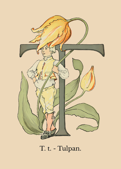 Prinsarnes Blomsteralfabet T Poster