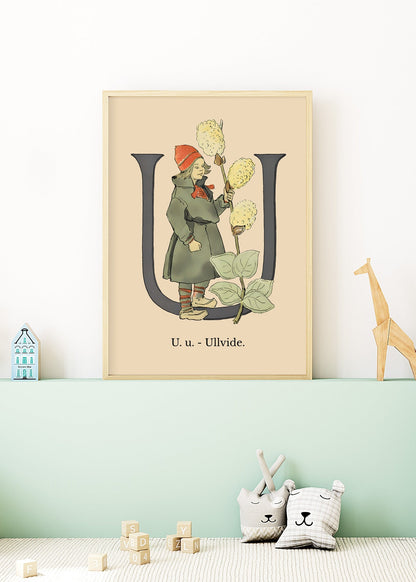 Prinsarnes Blomsteralfabet U Poster