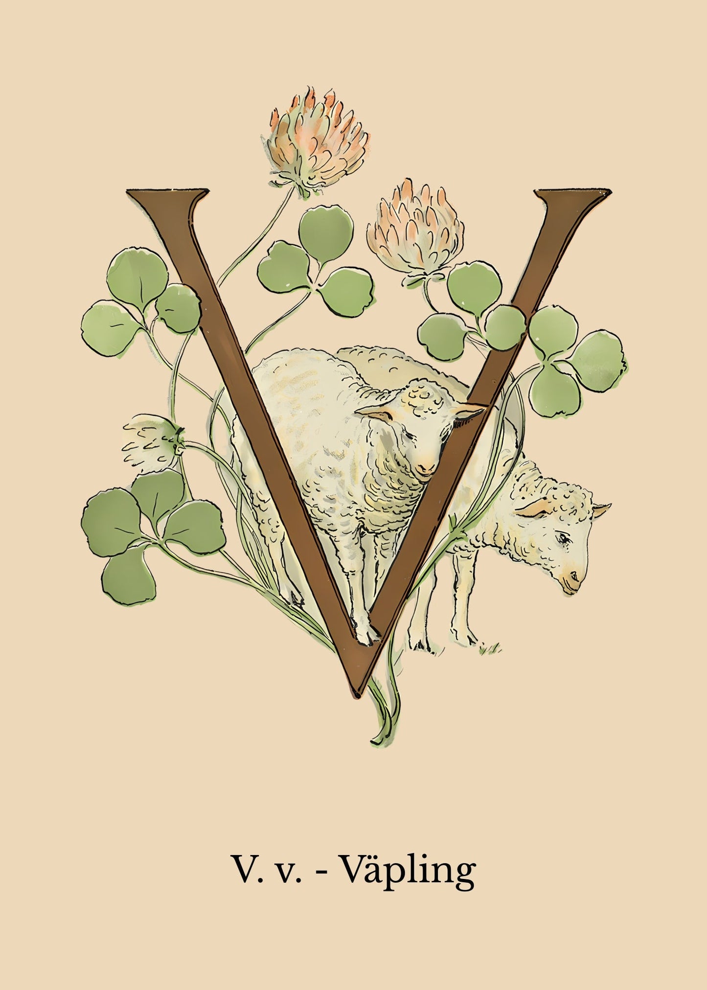 Prinsarnes Blomsteralfabet V Poster