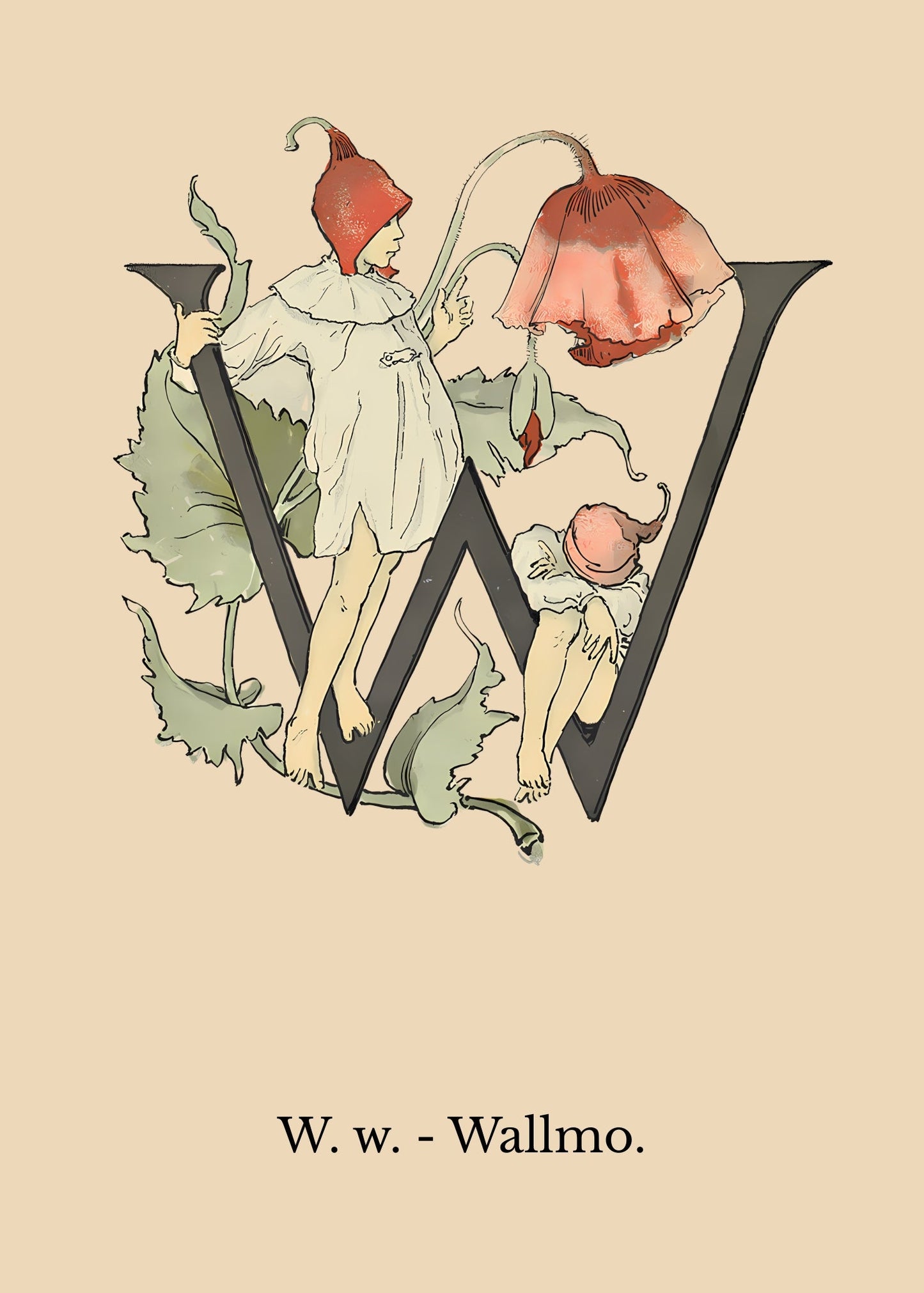 Prinsarnes Blomsteralfabet W Poster