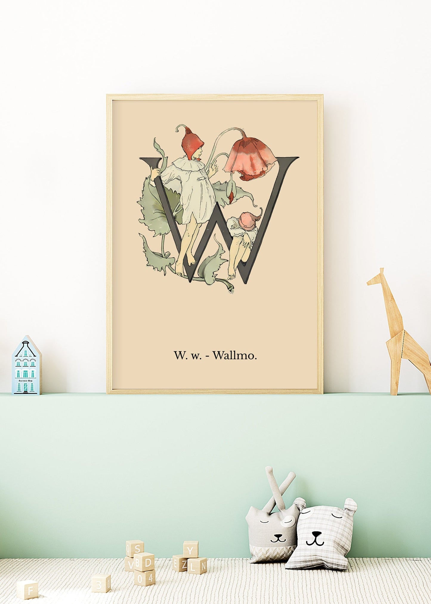 Prinsarnes Blomsteralfabet W Poster