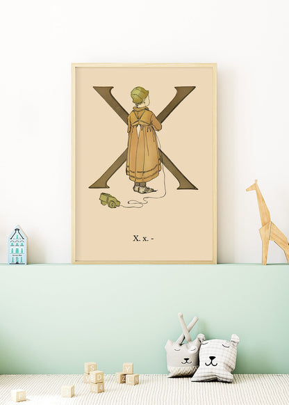 Prinsarnes Blomsteralfabet X Poster