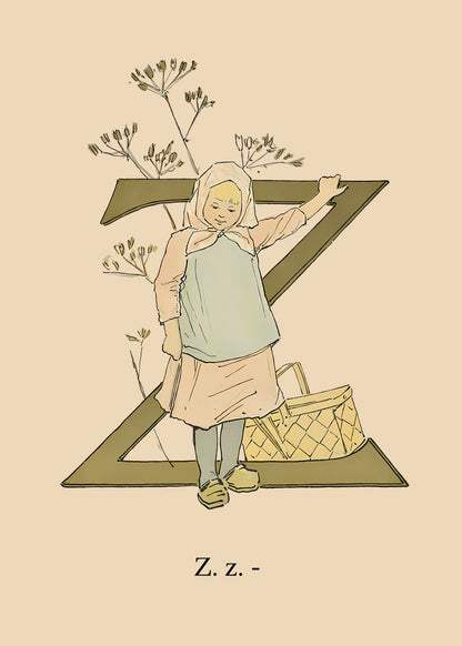 Prinsarnes Blomsteralfabet Z Poster