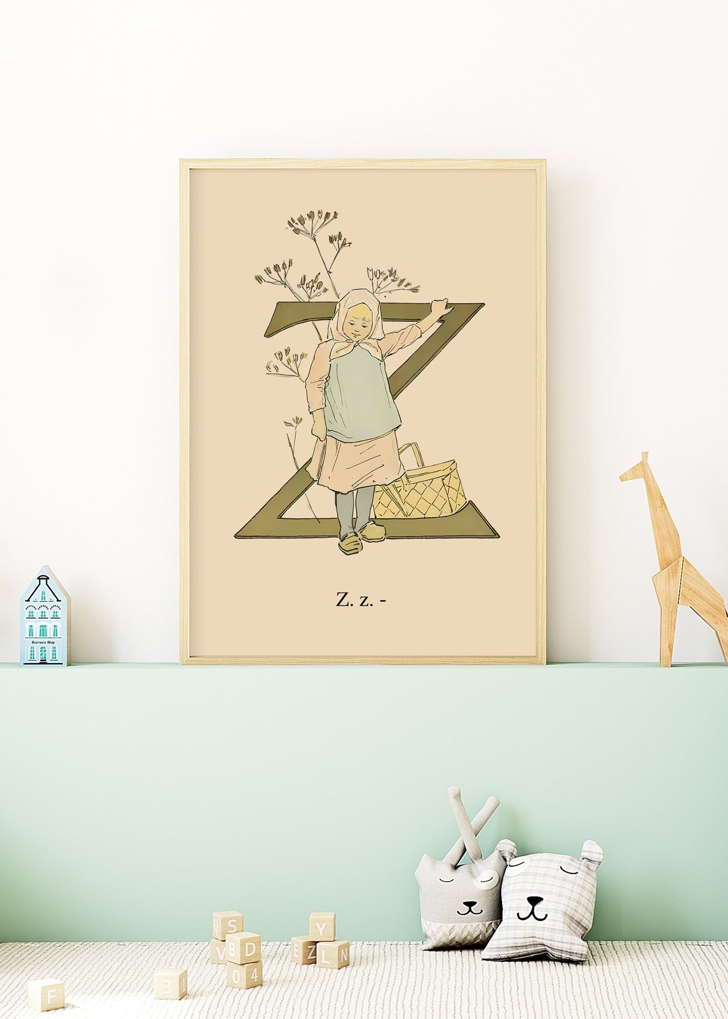 Prinsarnes Blomsteralfabet Z Poster