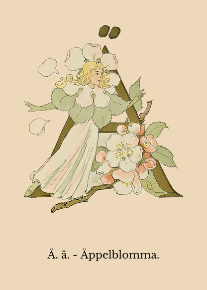 Prinsarnes Blomsteralfabet Ä Poster