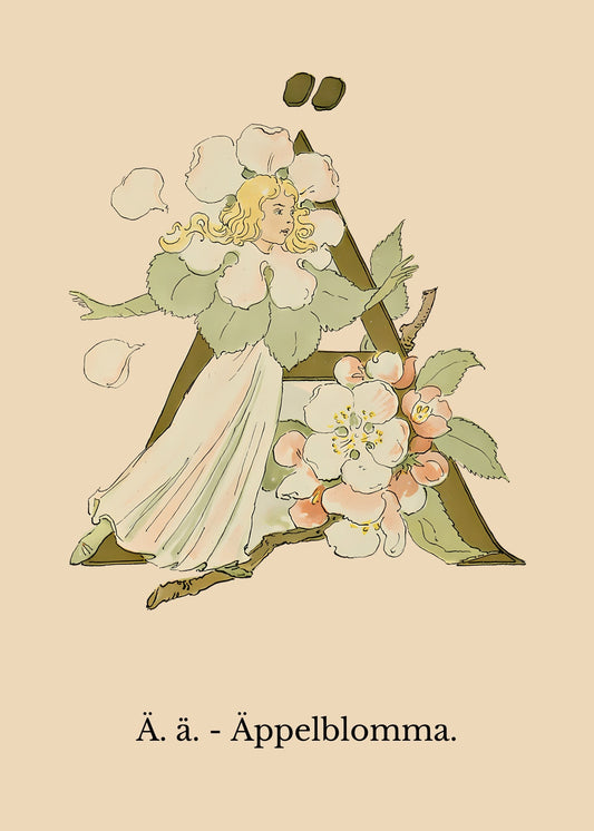 Prinsarnes Blomsteralfabet Ä Poster