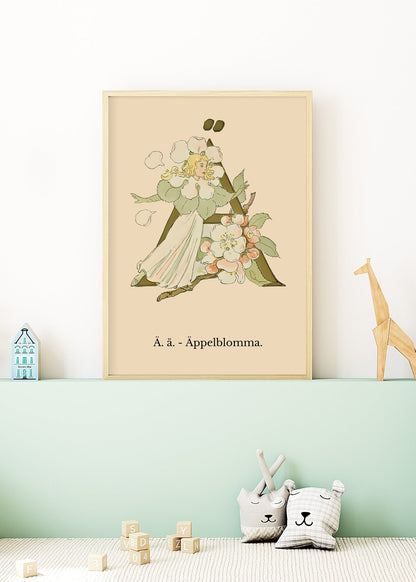 Prinsarnes Blomsteralfabet Ä Poster