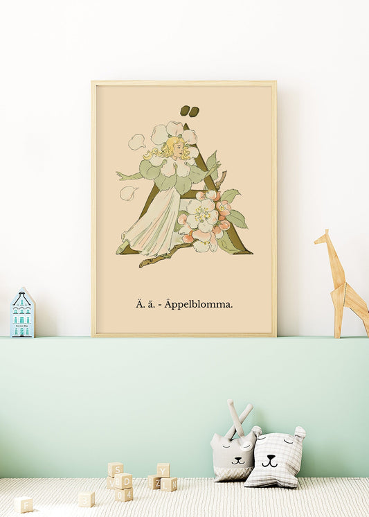 Prinsarnes Blomsteralfabet Ä Poster