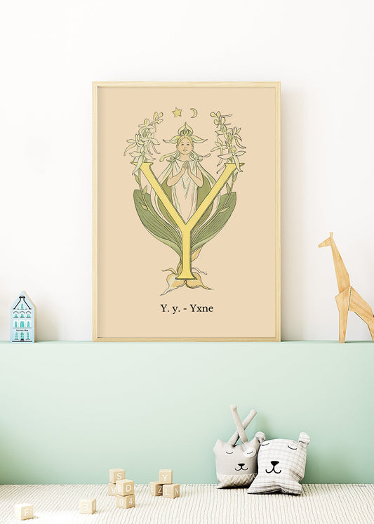 Prinsarnes Blomsteralfabet Y Poster