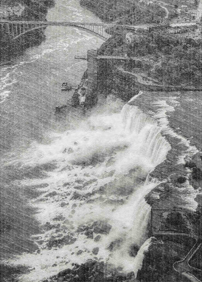 Vintage Waterfall Poster