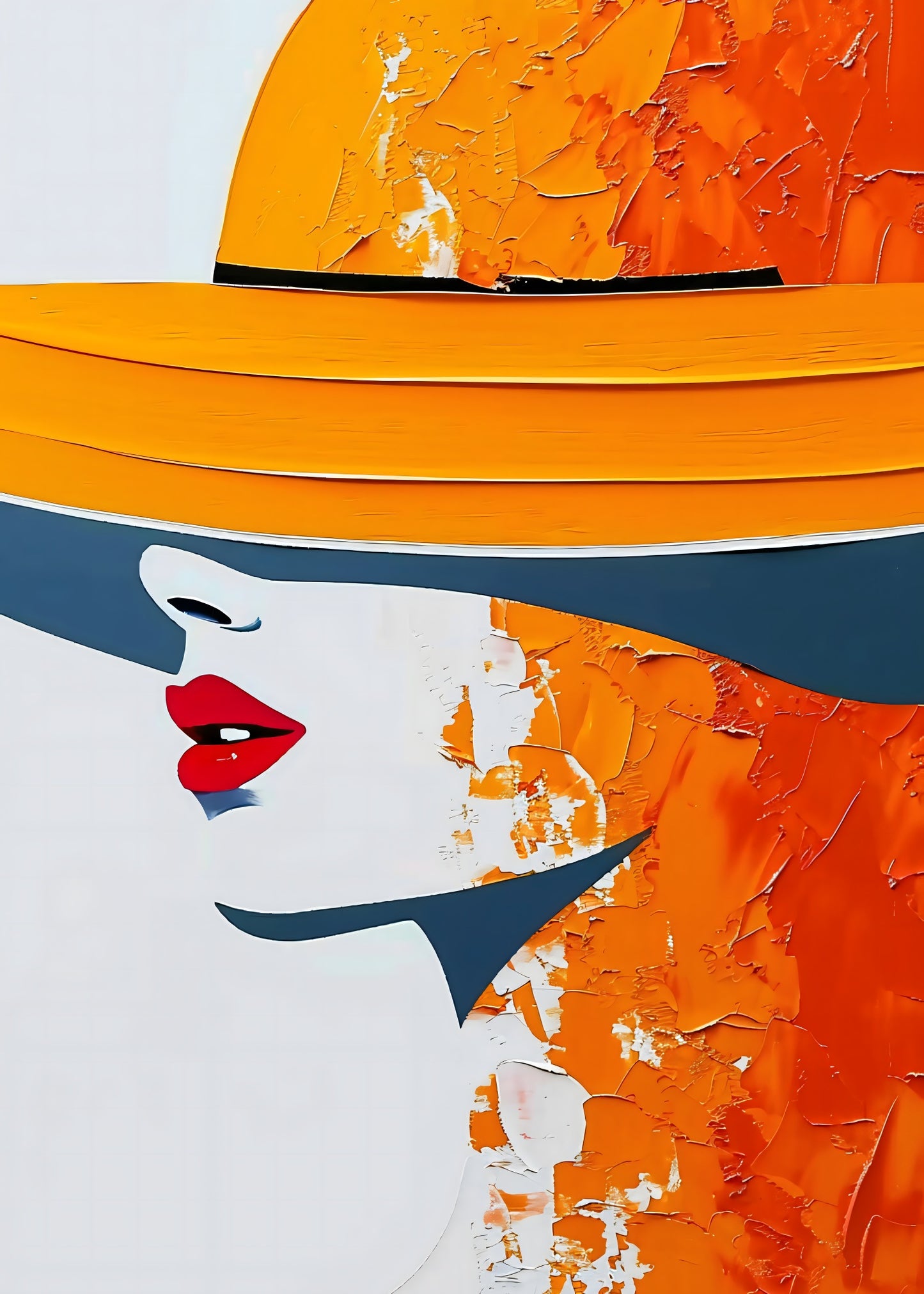 Orange Hat Silhouette Poster