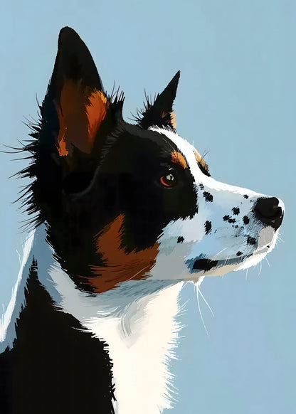 Tricolor Dog Portrait Poster
